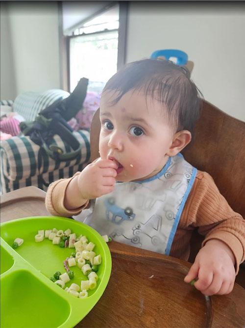 Photo of a toddler eating a meal
