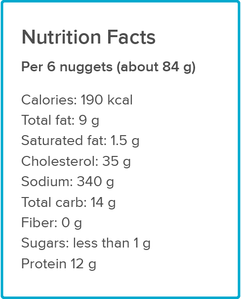chicken nuggets applegate nutrition