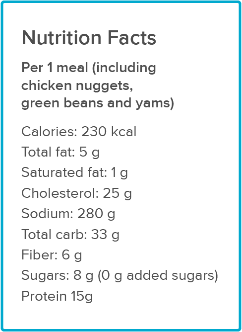 chicken nuggets Nurture Life nutrition